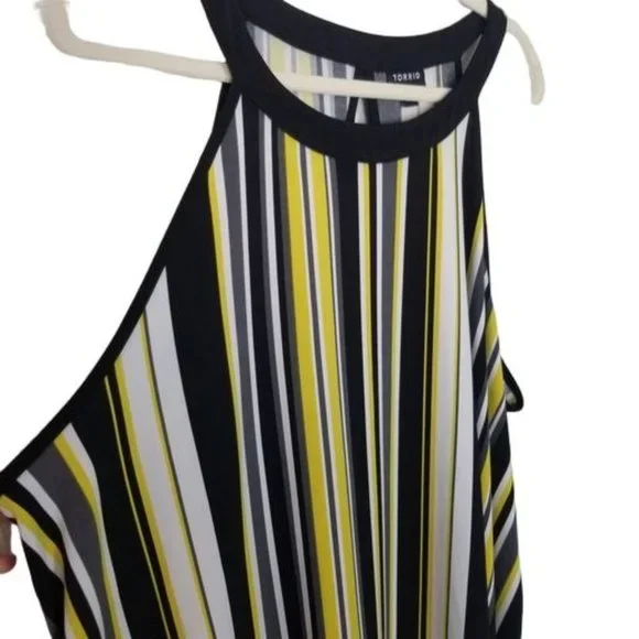 Torrid Womens 2X Yellow & Black Striped Studio Kni - Picture 5 of 10